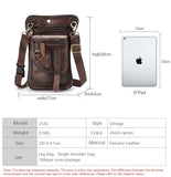 Bolsa de cintura punk masculina de couro legítimo, estilo cow boy, bolsa de quadril