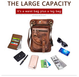 Bolsa de cintura punk masculina de couro legítimo, estilo cow boy, bolsa de quadril