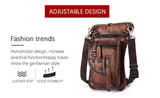 Bolsa de cintura punk masculina de couro legítimo, estilo cow boy, bolsa de quadril