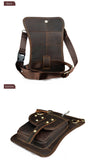 Bolsa de cintura punk masculina de couro legítimo, estilo cow boy, bolsa de quadril